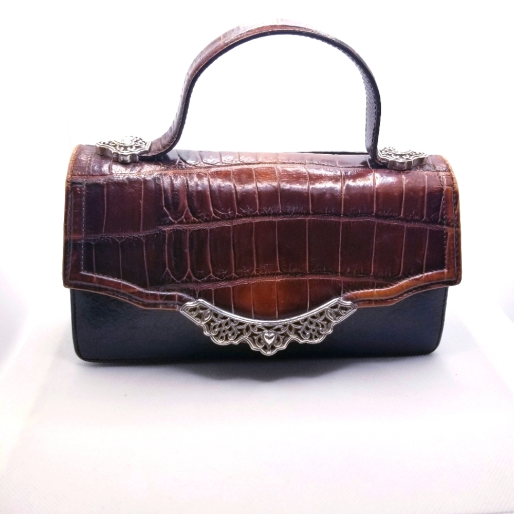 BRIGHTON Vintage Small Croc Embossed Bag - EUC
